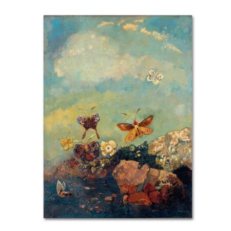 Odilon Redon 'Butterflies' Canvas Art,35x47
